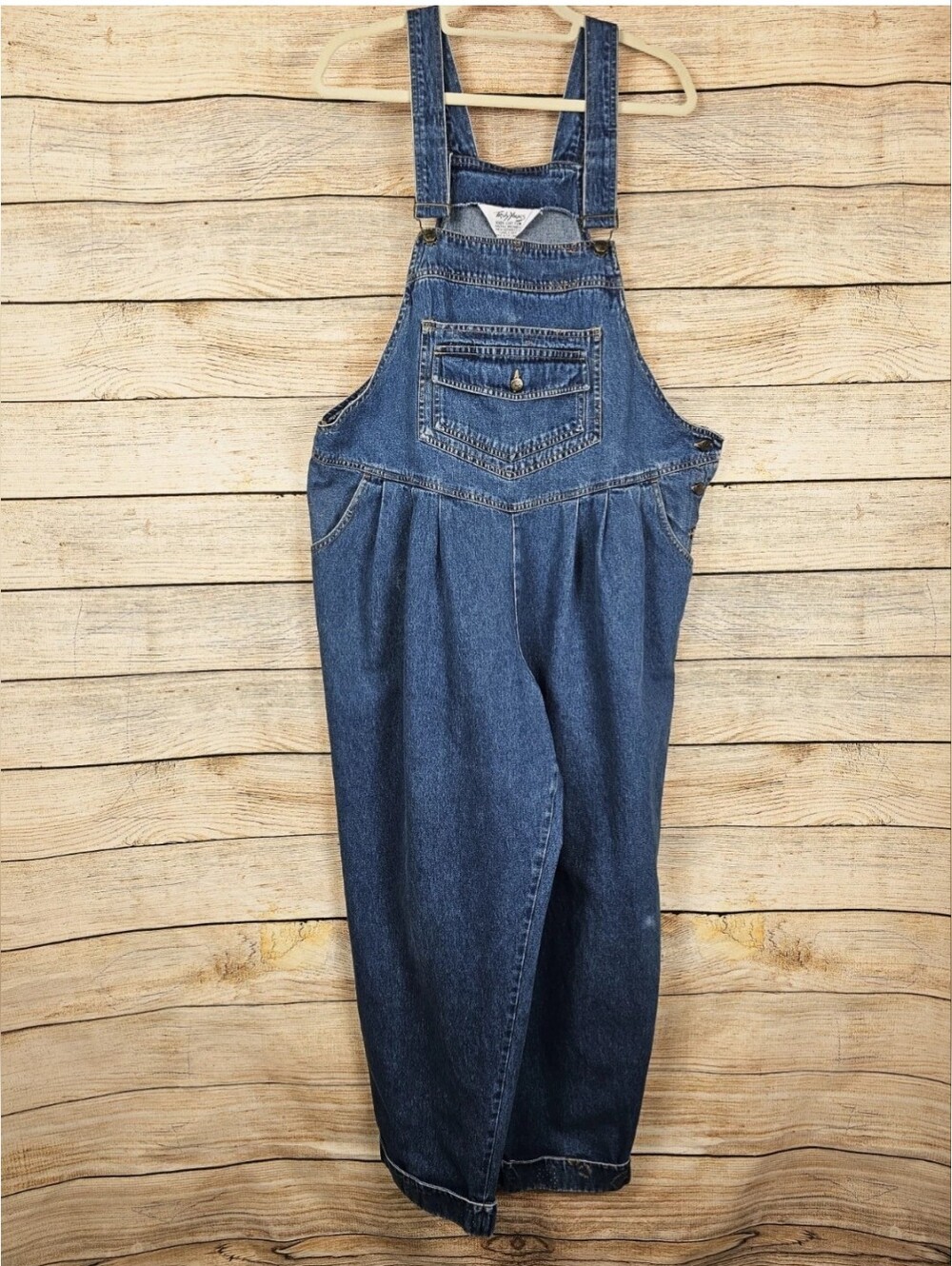 Vintage Truly Yours Denim Baggy Pleated Overalls Size 18